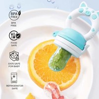 CHUPON ALIMENTADOR PARA BEBE DE SILICONA SIN BPA CELESTE - Celeste